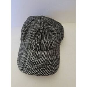 Boss Women's Black Tweed Herringbone Wool Blend Snapback Hat One Size